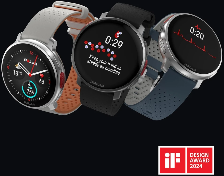 Polar išmanusis laikrodis Vantage V3 su AMOLED ekranu, dviejų dažnių GPS ir EKG funkcija