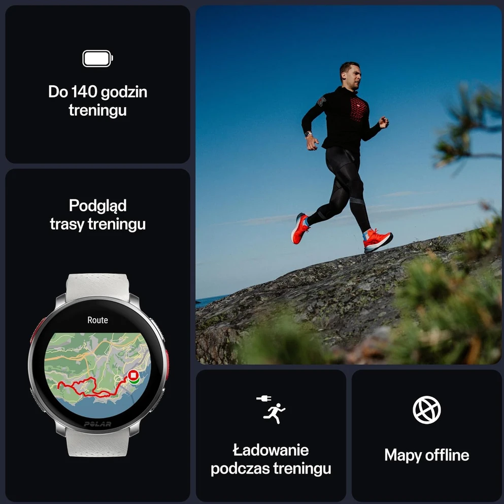 Išmanusis laikrodis Polar Vantage V3 S/L. Sidabrinės spalvos korpusas su pilkos spalvos dirželiu