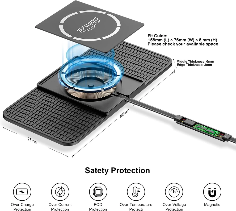polmxs magnetinis belaidis automobilinis įkroviklis 15 W MagSafe USB-C C11