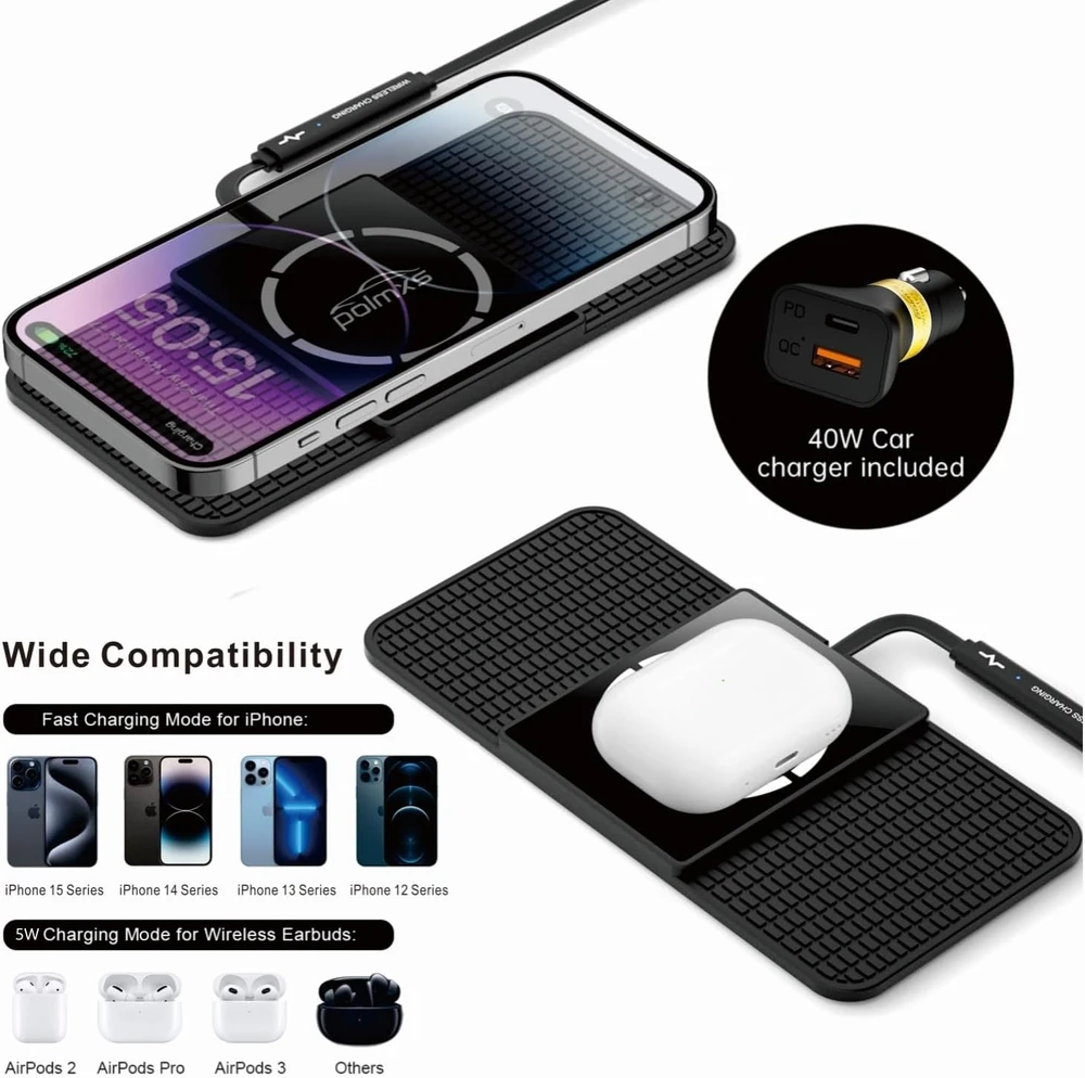 polmxs magnetinis belaidis automobilinis įkroviklis 15 W MagSafe USB-C C11