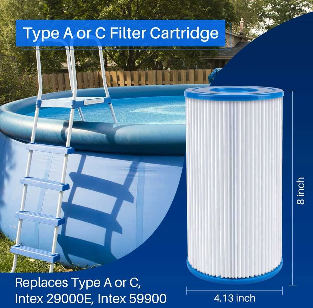POOLPURE baseino filtrai A arba C tipas, keičiamas, 11,43 x 21,84 cm, PLF-INTA