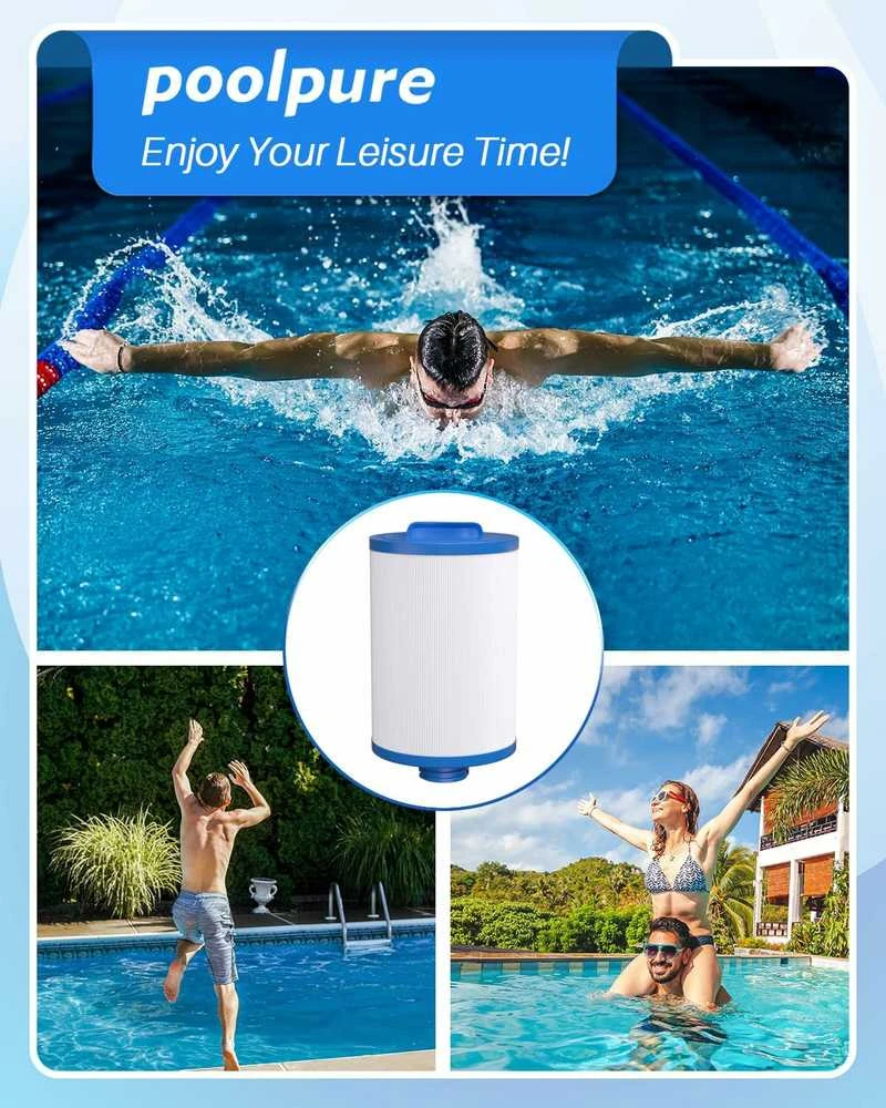 POOLPURE baseino ir SPA filtrai, 2 vnt., suderinami su Unicel 6CH-940, Pleatco PWW50P3, Filbur FC-0359, Waterway Plastics 817-0050
