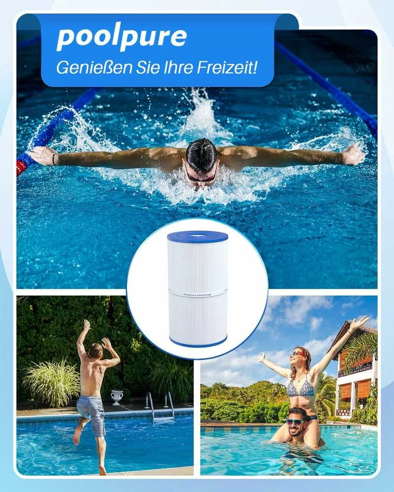 POOLPURE baseino ir SPA filtrų kasetė, 30 ft², C6430, 26, 7 cm x 15,2 cm