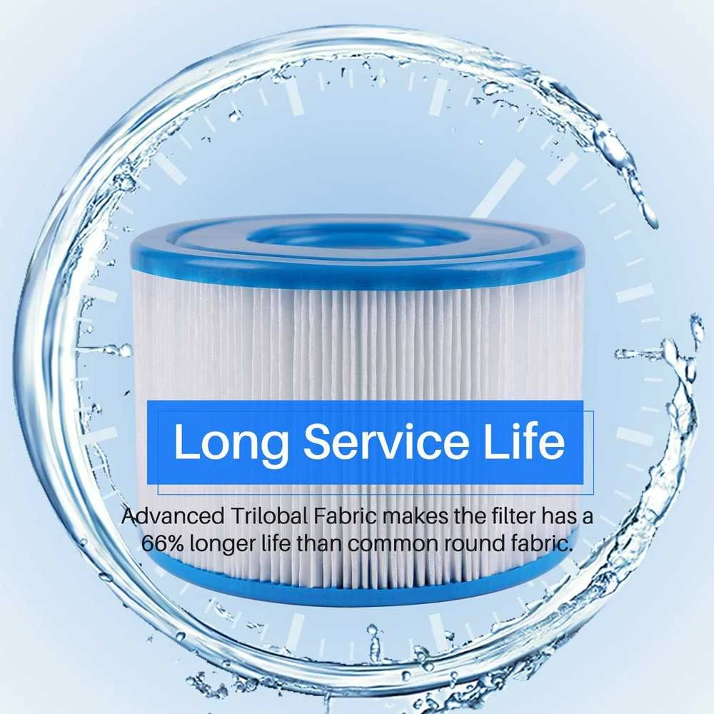 POOLPURE PureSpa S1 tipo keičiami baseino filtro kasetės, 6 vnt., 10,8 x 7,5 cm