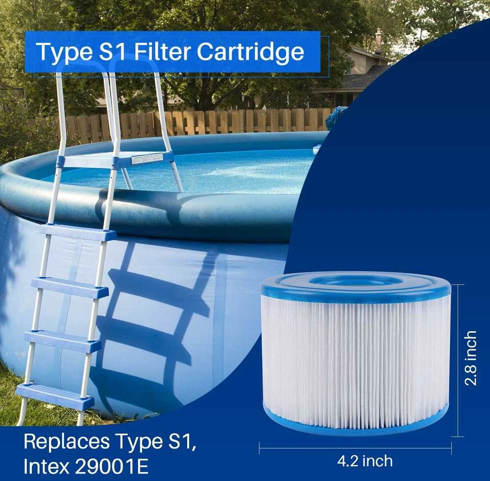 POOLPURE PureSpa S1 tipo keičiami baseino filtro kasetės, 6 vnt., 10,8 x 7,5 cm