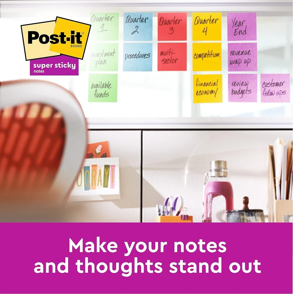 Lipnūs lapeliai 3M Post-it® Super Sticky Soulful 76mmx76mm 6vnt. po 90 lapelių