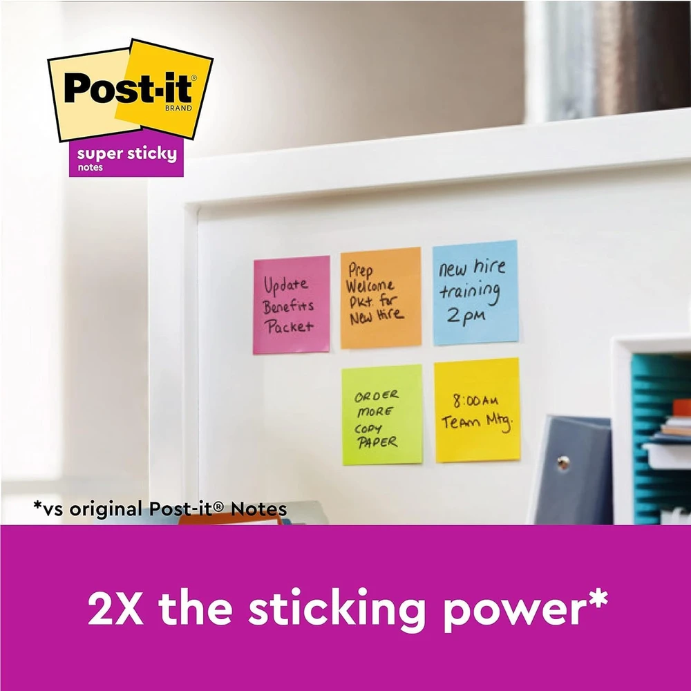 Lipnūs lapeliai 3M Post-it® Super Sticky Soulful 76mmx76mm 6vnt. po 90 lapelių
