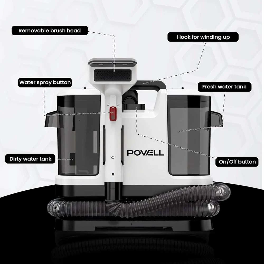Powell plaunantis dulkių siurblys 450 W, 1,3 l talpa, kilimams ir apmušalams, POW-TARIJ-WT