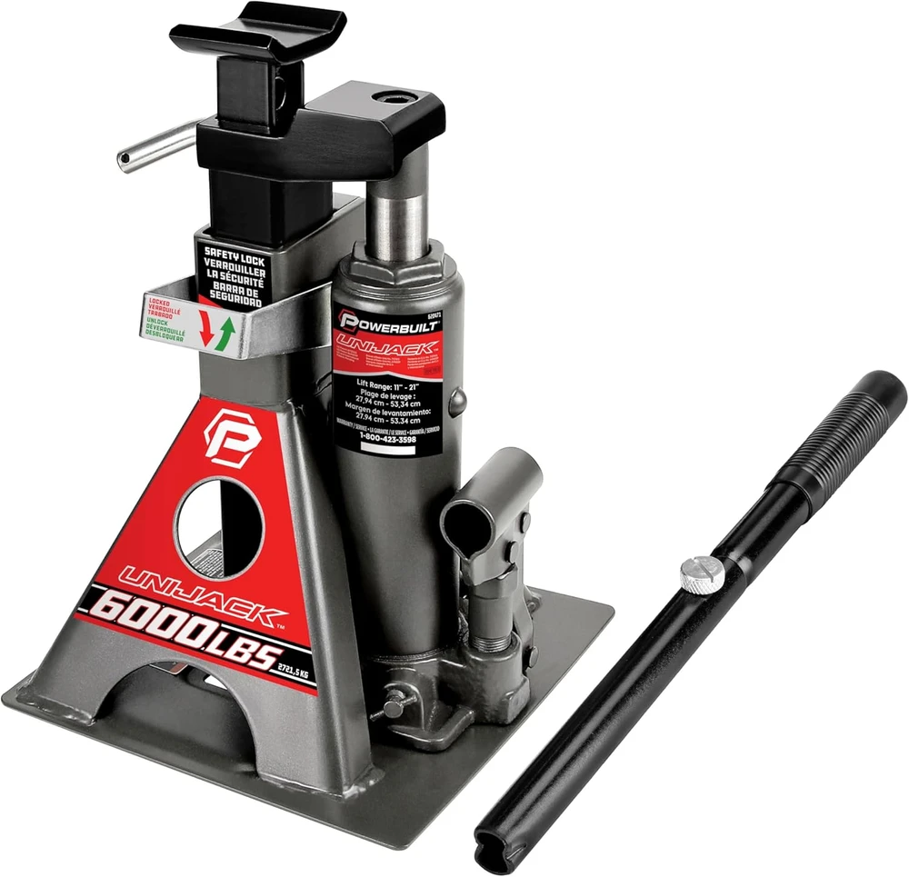 Powerbuilt hidraulinis butelinis automobilio domkratas 3 t, platus pagrindas, modelis 620471