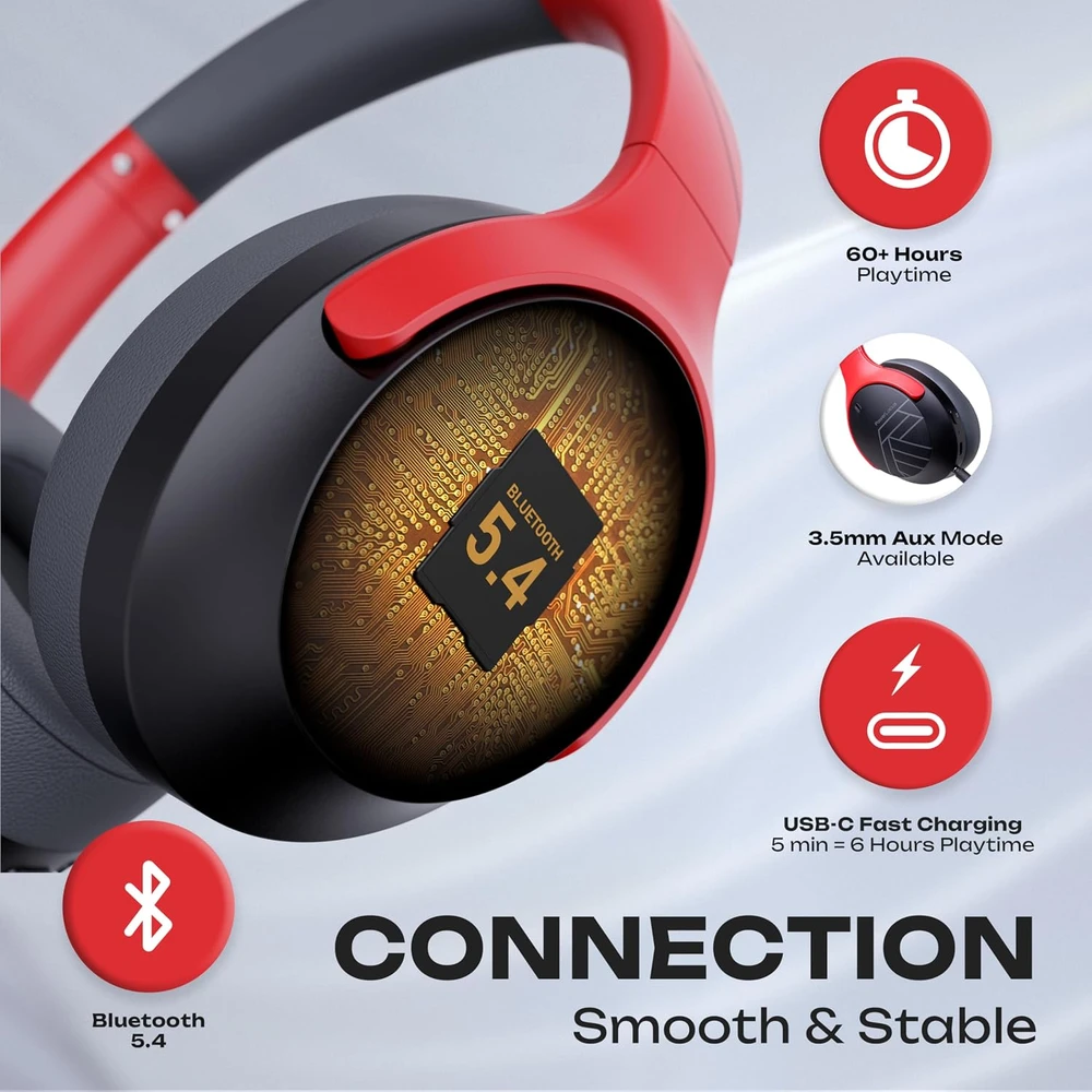 PowerLocus belaidės ant ausų dedamos Bluetooth ausinės su mikrofonu Boom