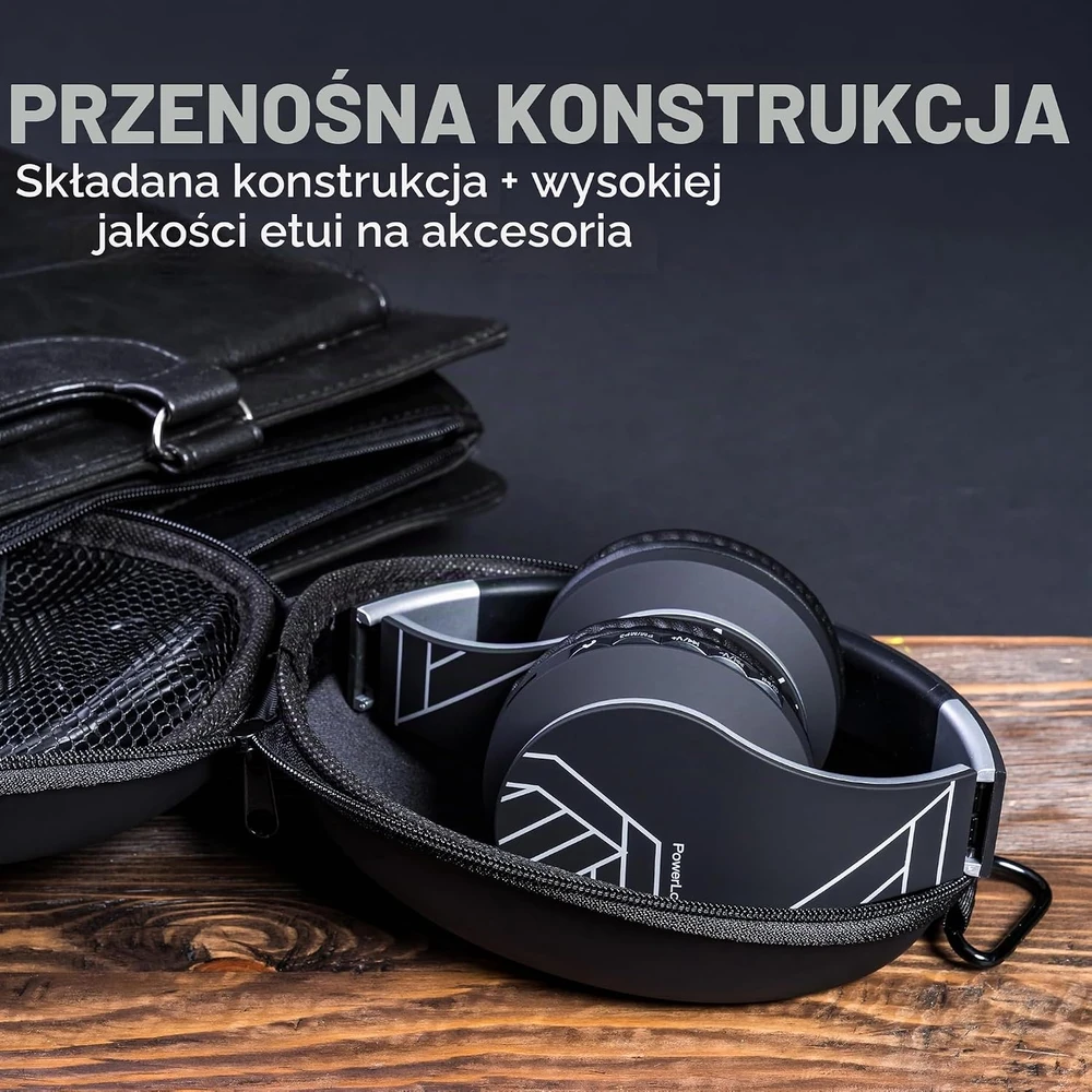 PowerLocus belaidės ant ausų dedamos Bluetooth ausinės su mikrofonu ir 3,5 mm jungtimi P1