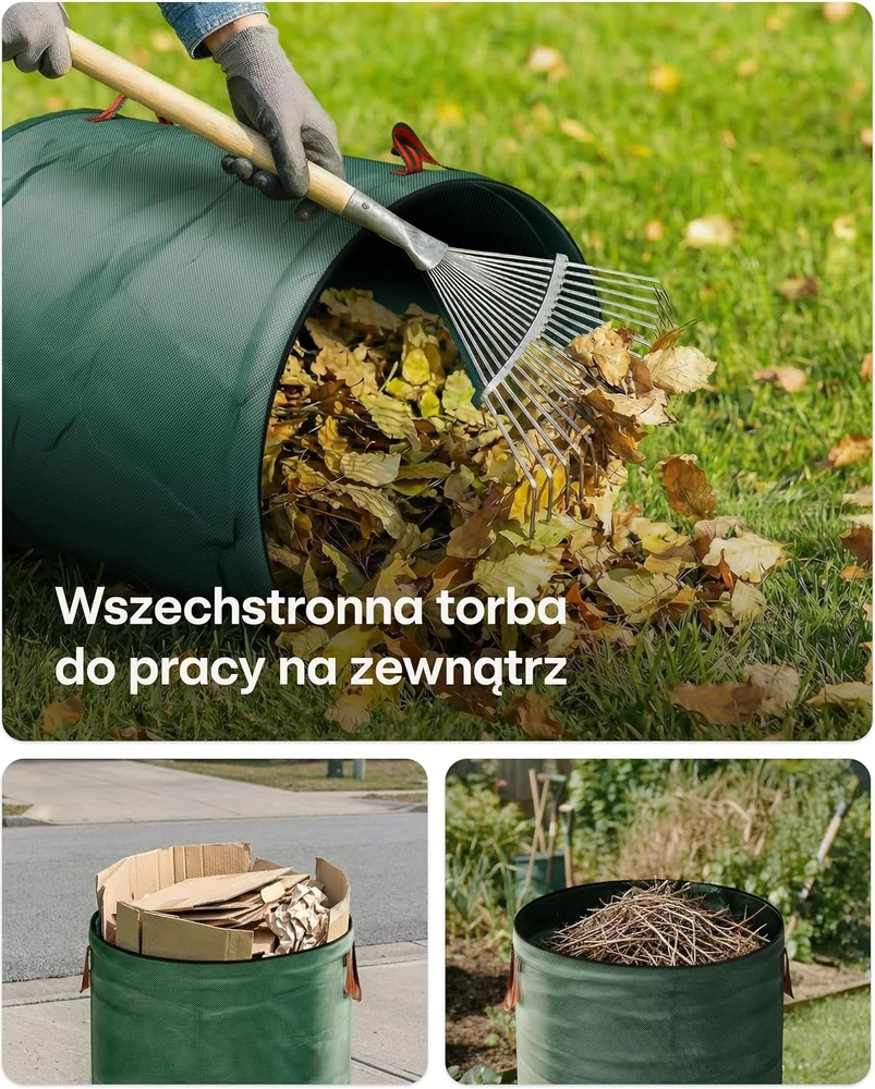 Praknu daugkartinio naudojimo sodo atliekų maišai, 3 vnt., po 300 l, B084WZ8C65