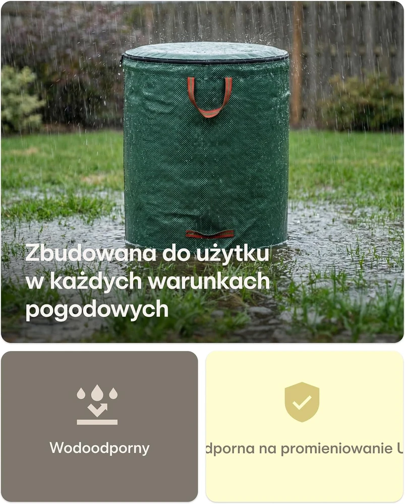 Praknu daugkartinio naudojimo sodo atliekų maišai, 3 vnt., po 300 l, B084WZ8C65