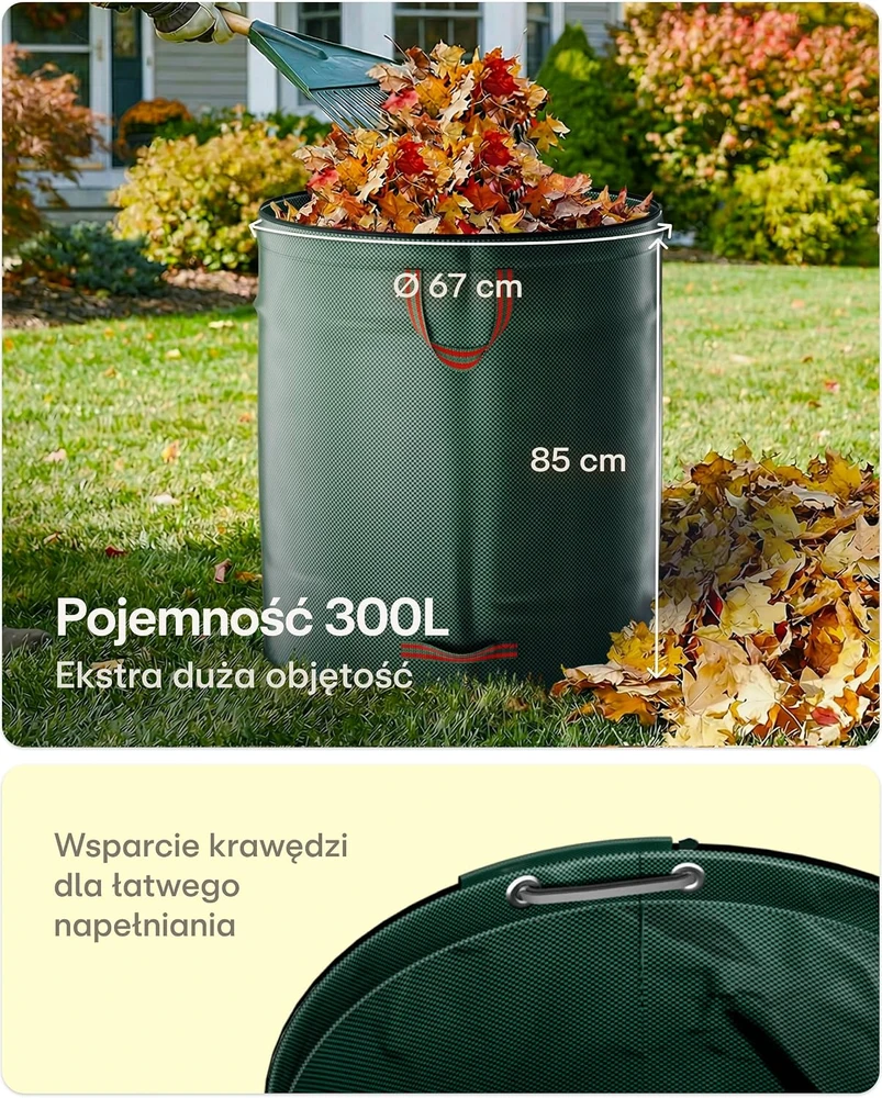 Praknu daugkartinio naudojimo sodo atliekų maišai 3 x 300 l su rankenomis B08HYSDC3H