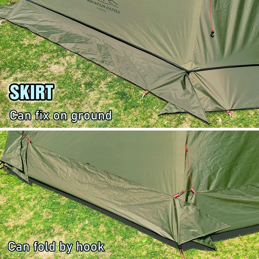 Preself Tipi palapinė 4 asmenims, atspari vandeniui, ventiliuojama, su krosnies angos funkcija, 2,3kg