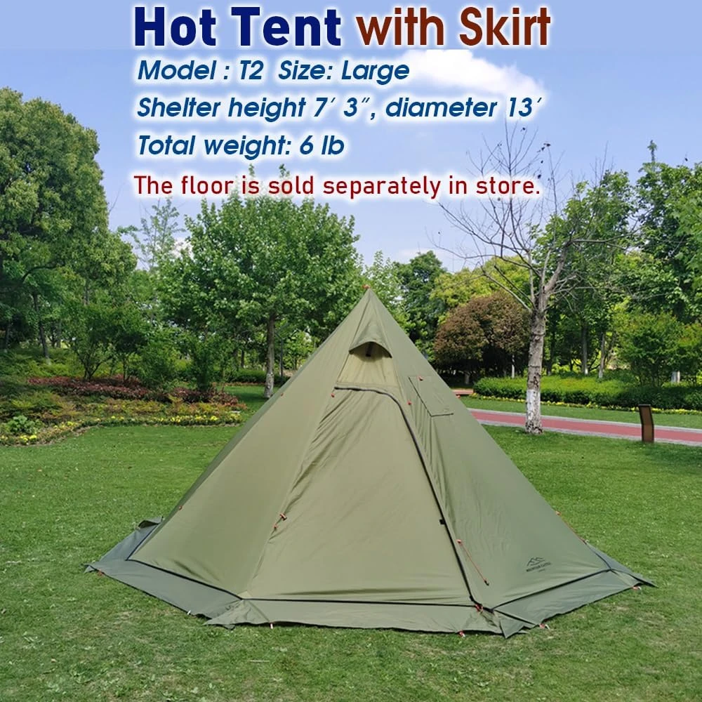 Preself Tipi palapinė 4 asmenims, atspari vandeniui, ventiliuojama, su krosnies angos funkcija, 2,3kg