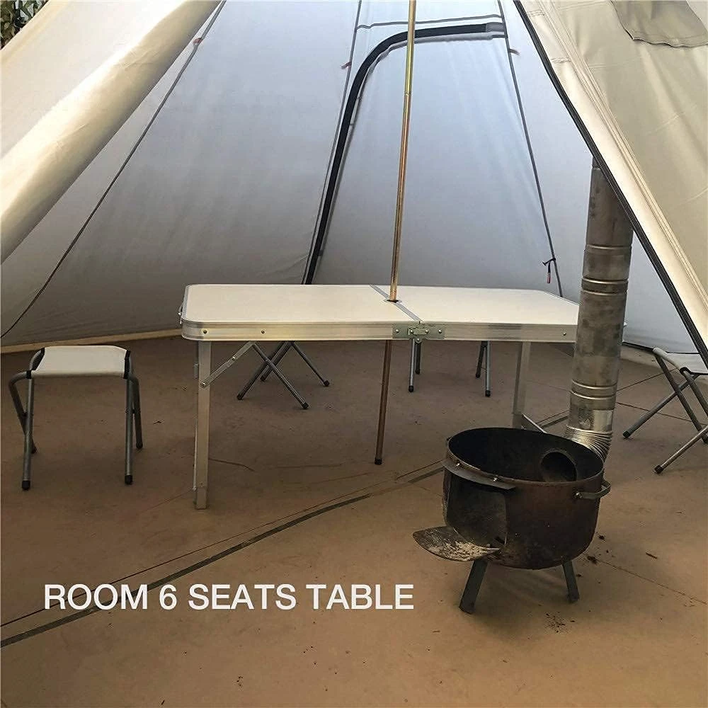 Preself Tipi palapinė 4 asmenims, atspari vandeniui, ventiliuojama, su krosnies angos funkcija, 2,3kg