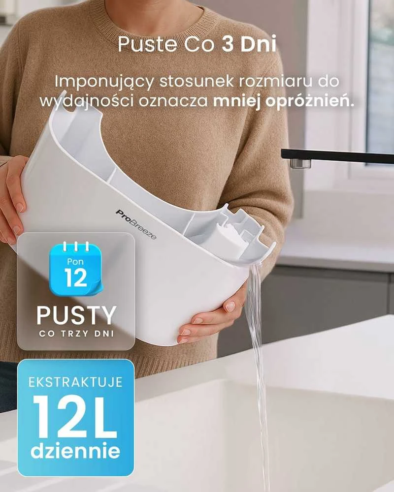 Pro Breeze elektrinis oro sausintuvas, 12 l/para, 1,8 l bakelis, 220 W, PB-06-EU-FBA-2