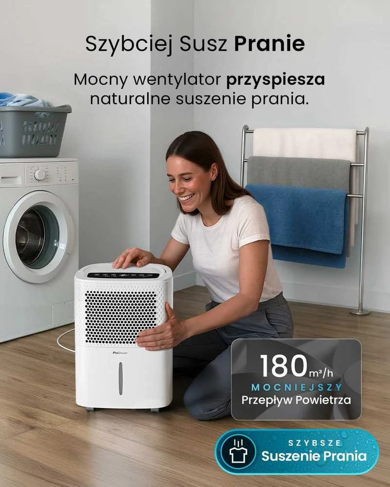 Pro Breeze elektrinis oro sausintuvas, 12 l/para, 1,8 l bakelis, 220 W, PB-06-EU-FBA-2