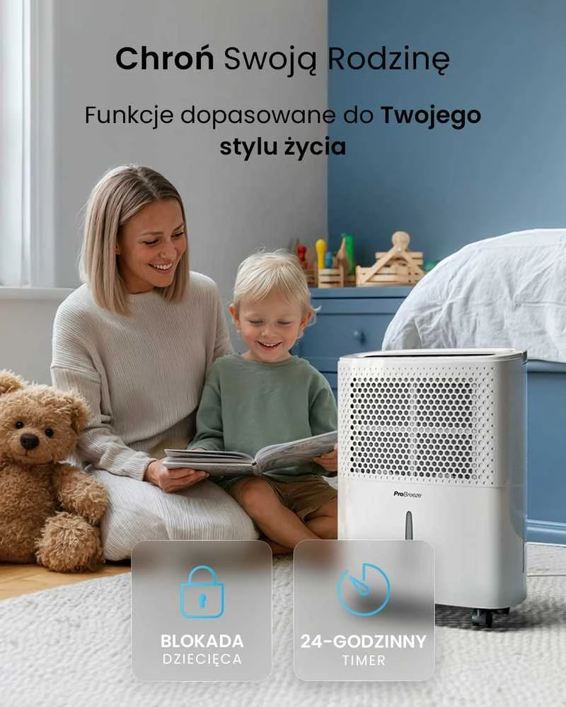 Pro Breeze elektrinis oro sausintuvas, 12 l/para, 1,8 l bakelis, 220 W, PB-06-EU-FBA-2