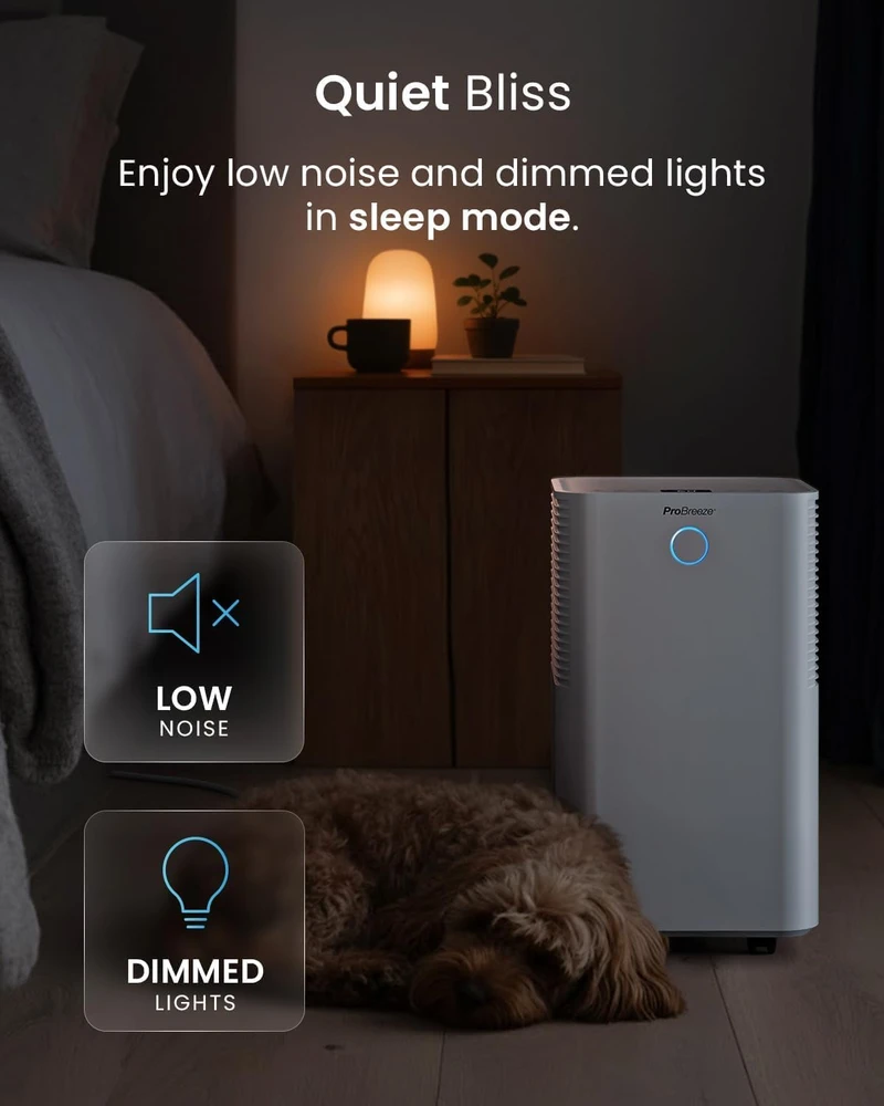 Pro Breeze oro sausintuvas 12 l per parą su Wi-Fi valdymu ir drėgmės jutikliu PB-D-18-WF