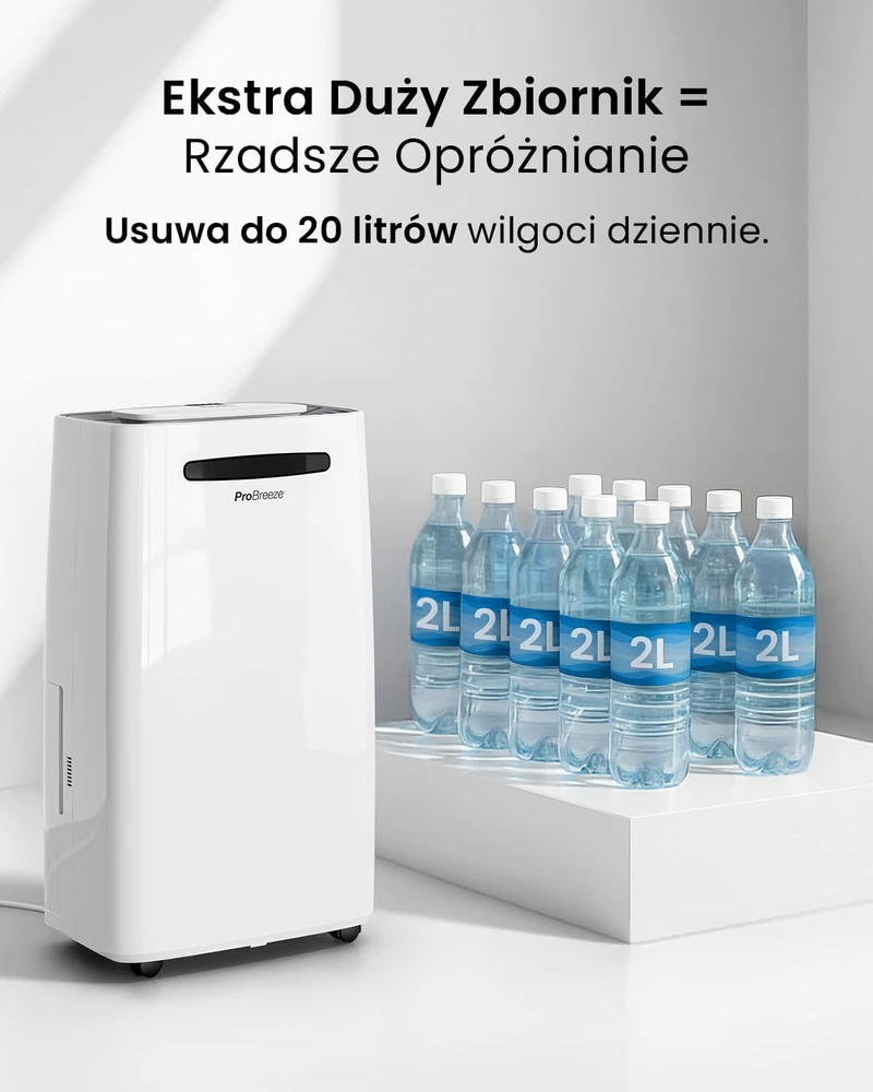 Pro Breeze oro sausintuvas 20 l per dieną su skaitmeniniu drėgmės ekranu PB-D-08W-W-EU