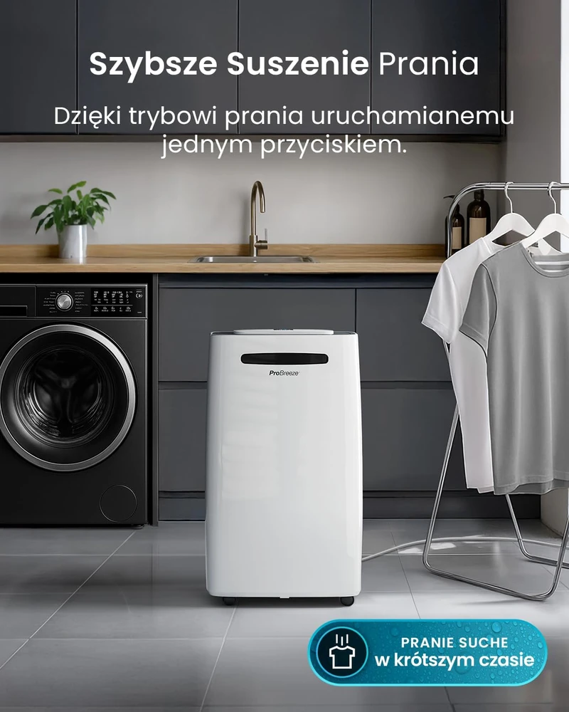 Pro Breeze oro sausintuvas 20 l per dieną su skaitmeniniu drėgmės ekranu PB-D-08W-W-EU