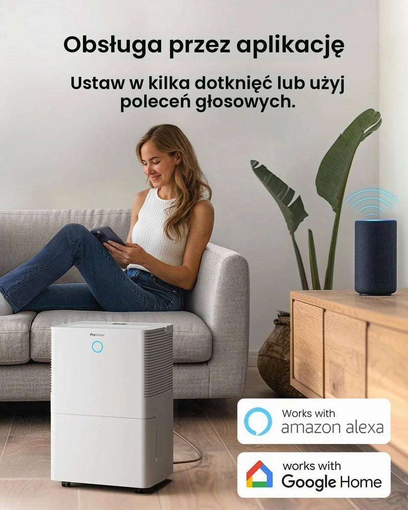 Pro Breeze oro sausintuvas 40 l per parą su Wi-Fi ir drėgmės jutikliu PB-D-32W-W
