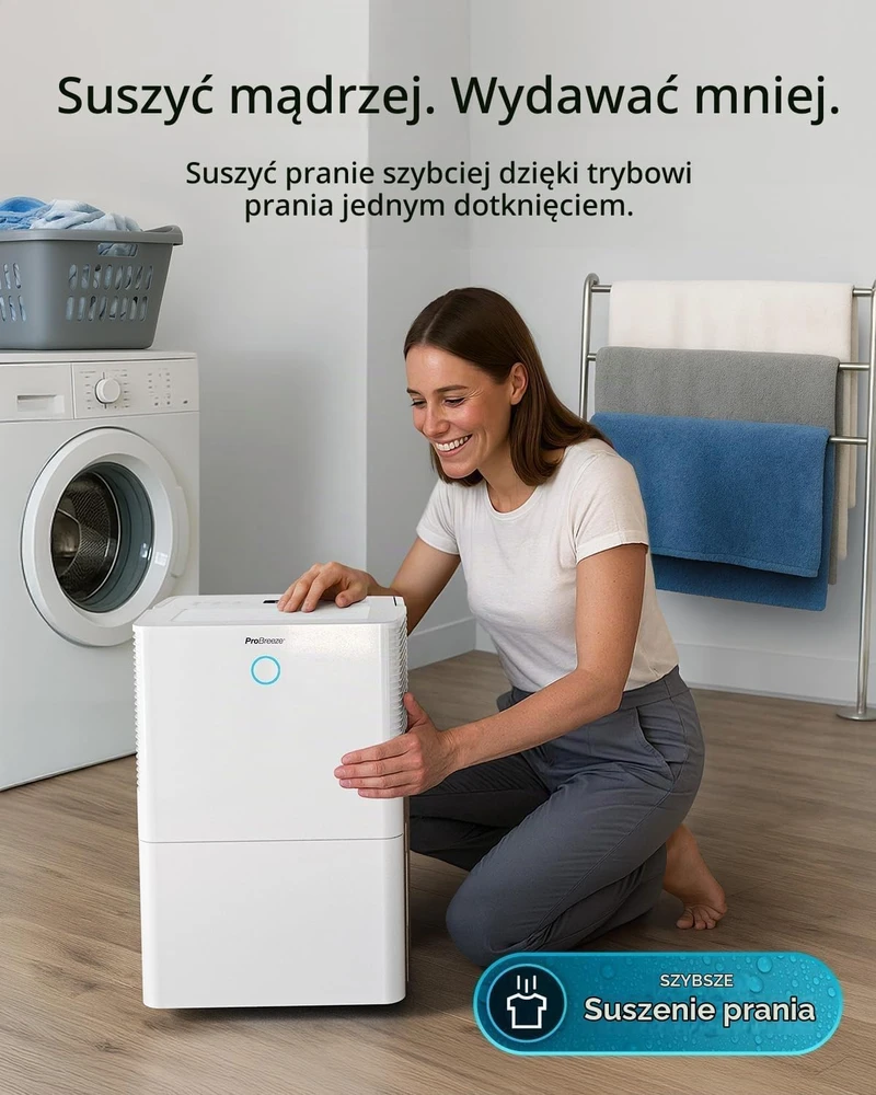 Pro Breeze oro sausintuvas 40 l per parą su Wi-Fi ir drėgmės jutikliu PB-D-32W-W