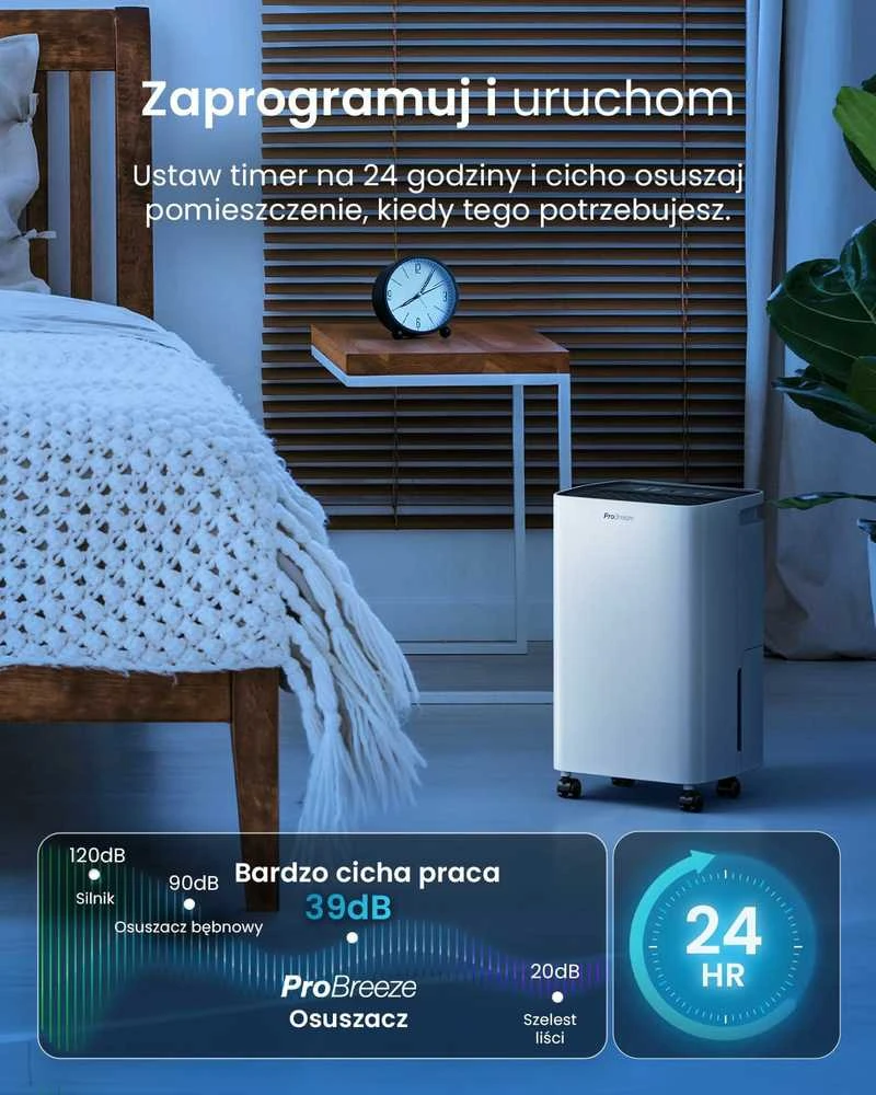 Pro Breeze PB-D-27 kompresorinis oro sausintuvas 12 l/24 h, 2 l bakelis, baltas