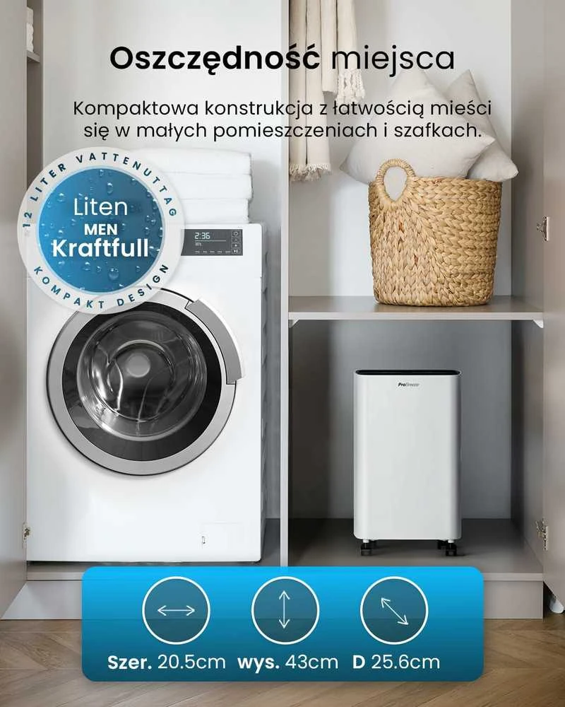 Pro Breeze PB-D-27 kompresorinis oro sausintuvas 12 l/24 h, 2 l bakelis, baltas