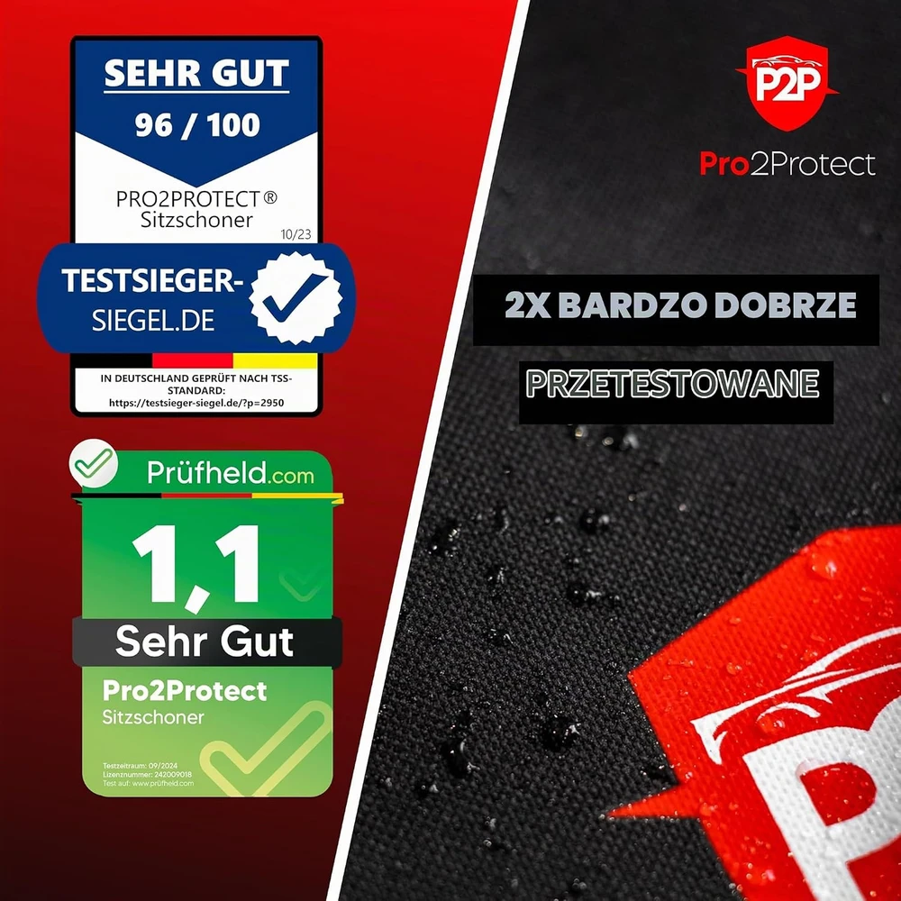 Pro2Protect universali vandeniui atspari priekinių automobilio sėdynių apsauga ProSitzschoner