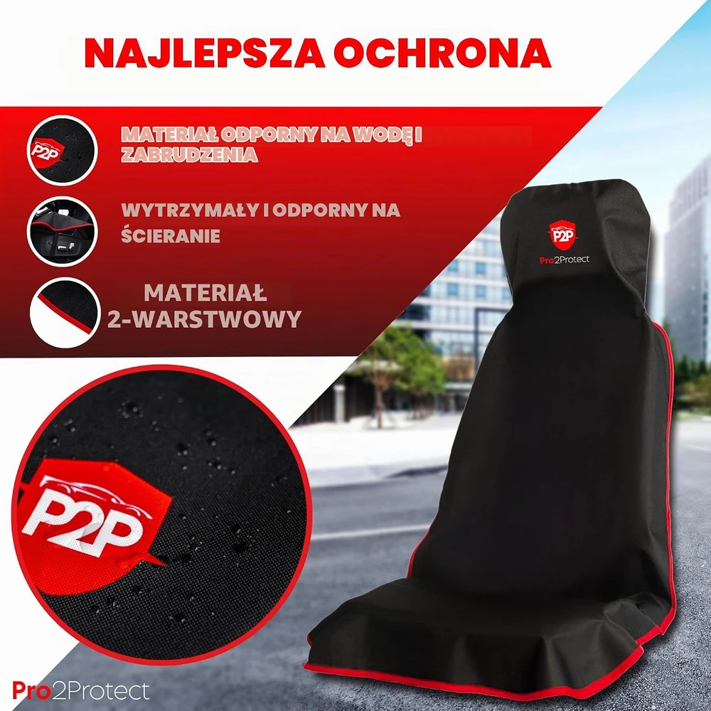 Pro2Protect universali vandeniui atspari priekinių automobilio sėdynių apsauga ProSitzschoner