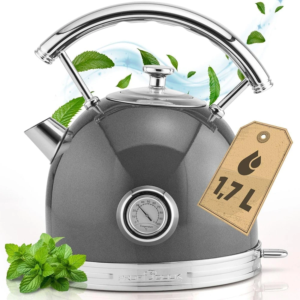 Profi Cook elektrinis virdulys 1,7 l, 2200 W, su temperatūros indikatoriumi, 511192