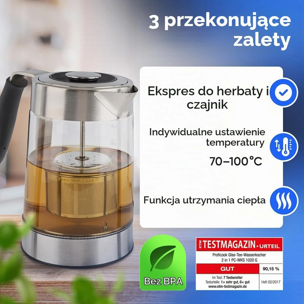 Bomann Profi Cook elektrinis virdulys 1,7 l 3000 W su temperatūros reguliavimu 501020