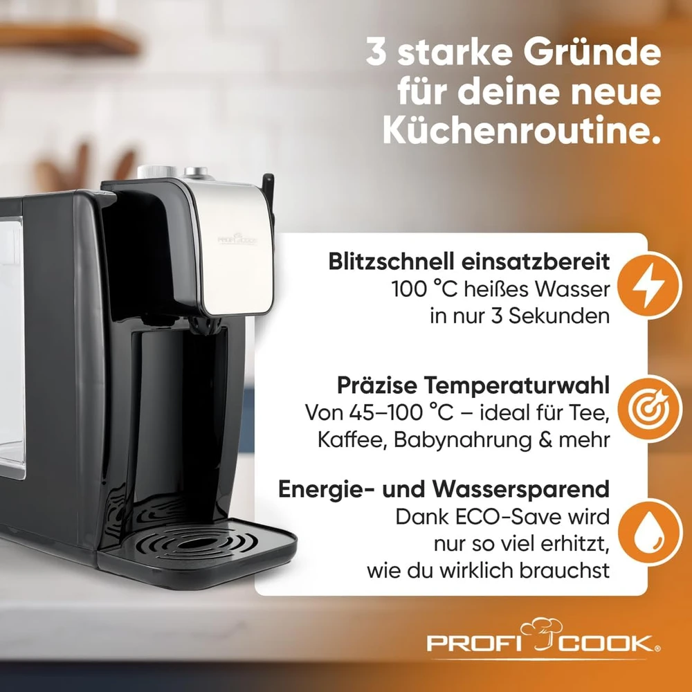 Virdulys Profi Cook karšto vandens dozatorius 2,2 l, 2600 W, PC-HWS1168