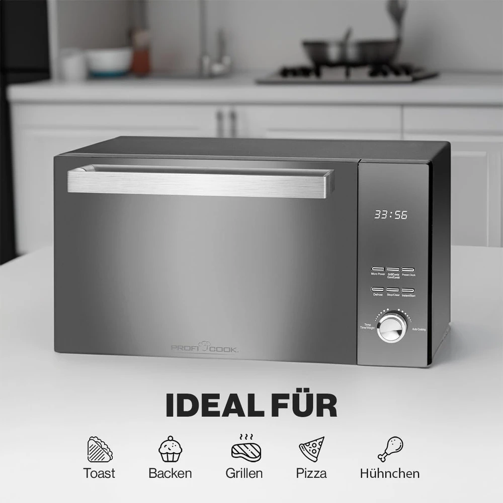 Profi Cook mikrobangų krosnelė su griliu 23 l, 800 W, PC-MWG 1204
