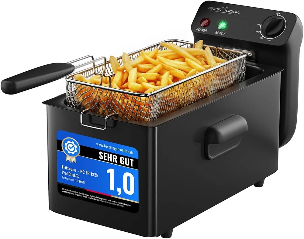 Profi Cook ProfiCook PC-FR 1325 Vienvietis 3 L Atskirai stovintis 2000 W Gruzdintuvė Juodas