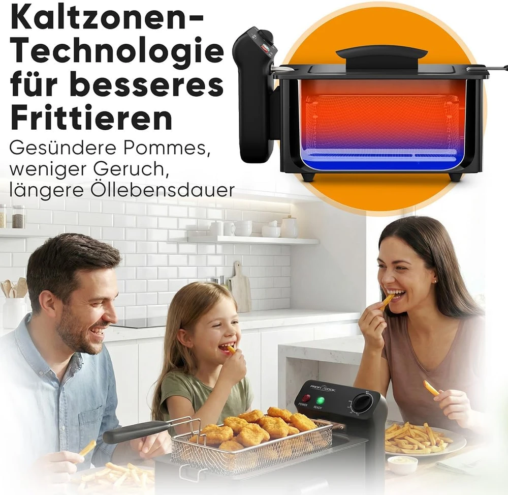 Profi Cook ProfiCook PC-FR 1325 Vienvietis 3 L Atskirai stovintis 2000 W Gruzdintuvė Juodas
