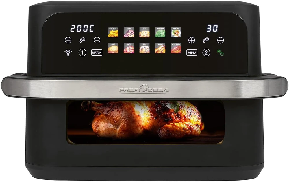 Gruzdintuvė Profi Cook ProfiCook PC-FR 1313 H Double 10 L Stand-alone 2400 W Hot air fryer Juodas, Nerūdijantis plienas