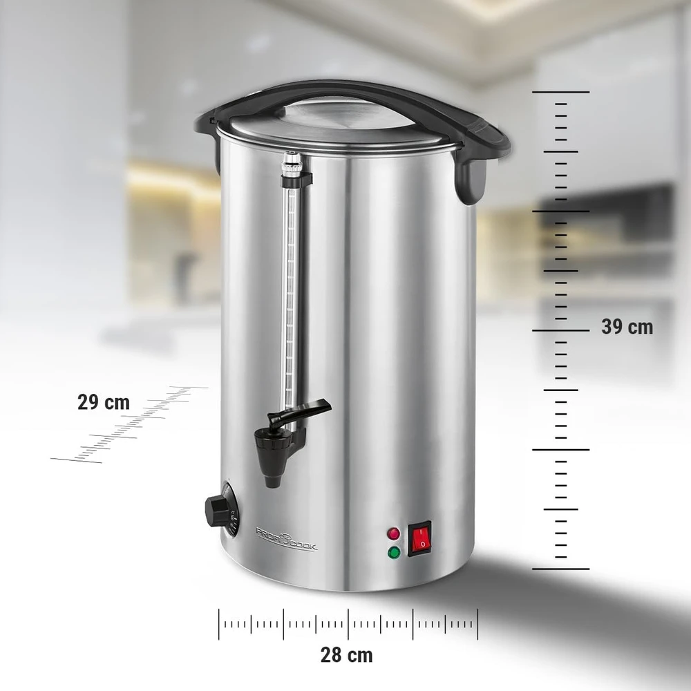 Virdulys Profi Cook ProfiCook karštų gėrimų dozatorius 7 l, 1500 W, nerūdijančiojo plieno, 501196