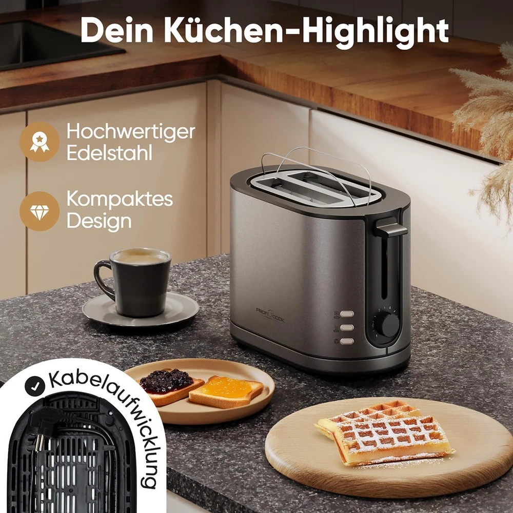 Skrudintuvas Profi Cook ProfiCook PC-TA 1291 2 griežinėliai(-ių) 950 W Antracito spalvos