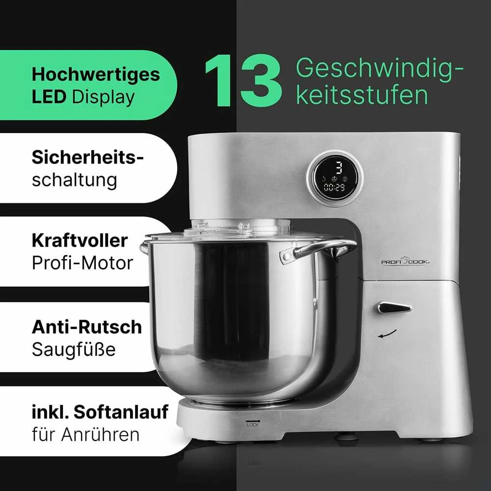 Profi Cook ProfiCook virtuvinis kombainas su 12 l nerūdijančio plieno dubeniu, 2500 W, PC-KM 1254