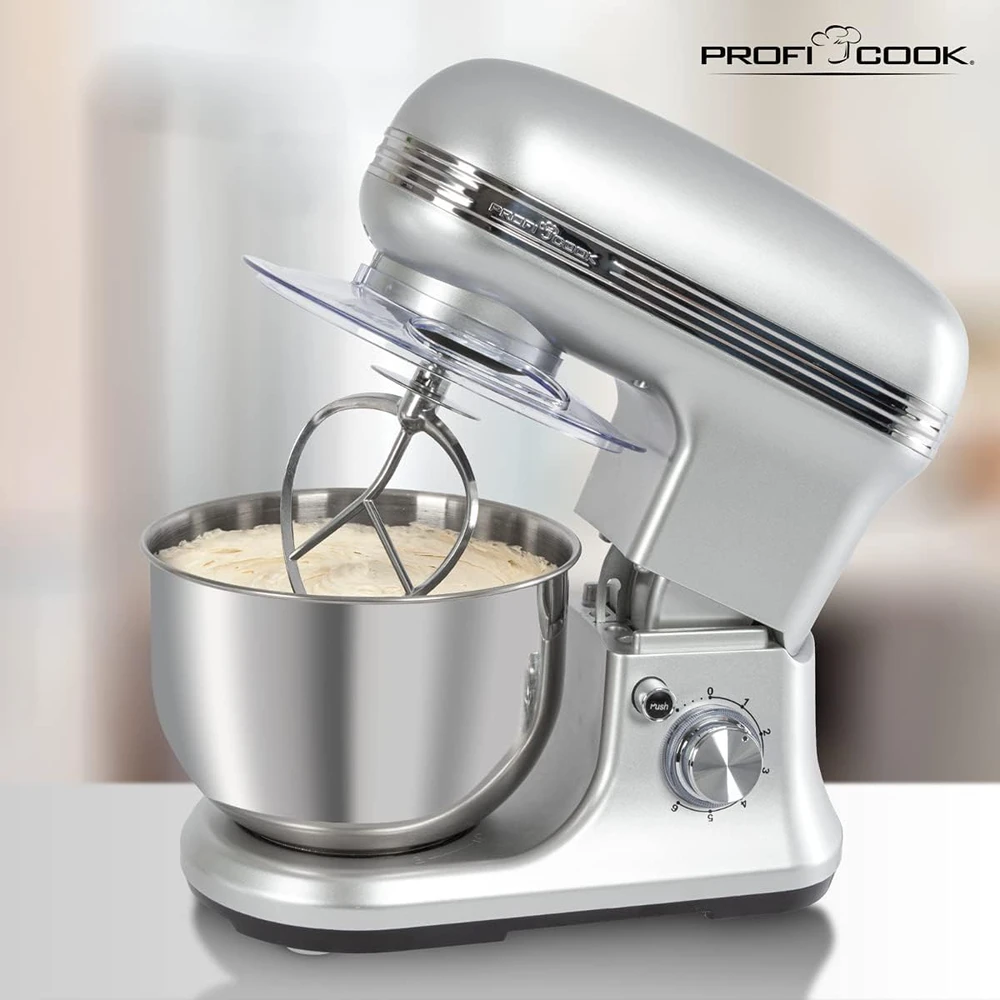 Profi Cook ProfiCook virtuvinis kombainas tešlai minkyti, 1200 W, su 5 l dubeniu ir virtuvinėmis svarstyklėmis, PC-KM1222W