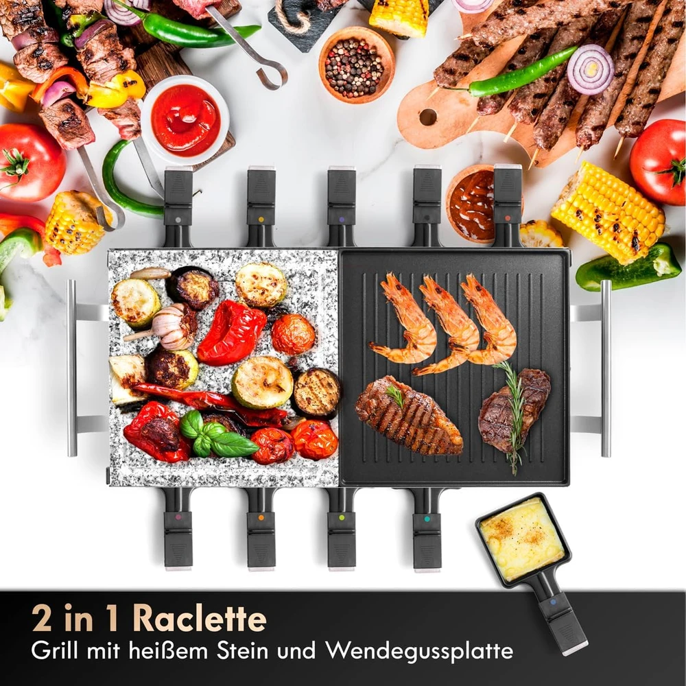 Profi Cook raclette grilis 10 asmenų su akmens ir grilio plokštėmis PC-RG 1144