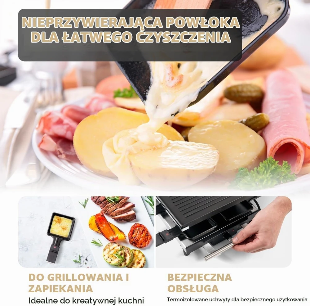 Profi Cook raclette grilis 10 asmenų su akmens ir grilio plokštėmis PC-RG 1144