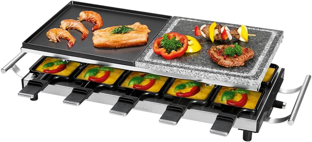 Profi Cook raclette grilis 10 asmenų su akmens ir grilio plokštėmis PC-RG 1144