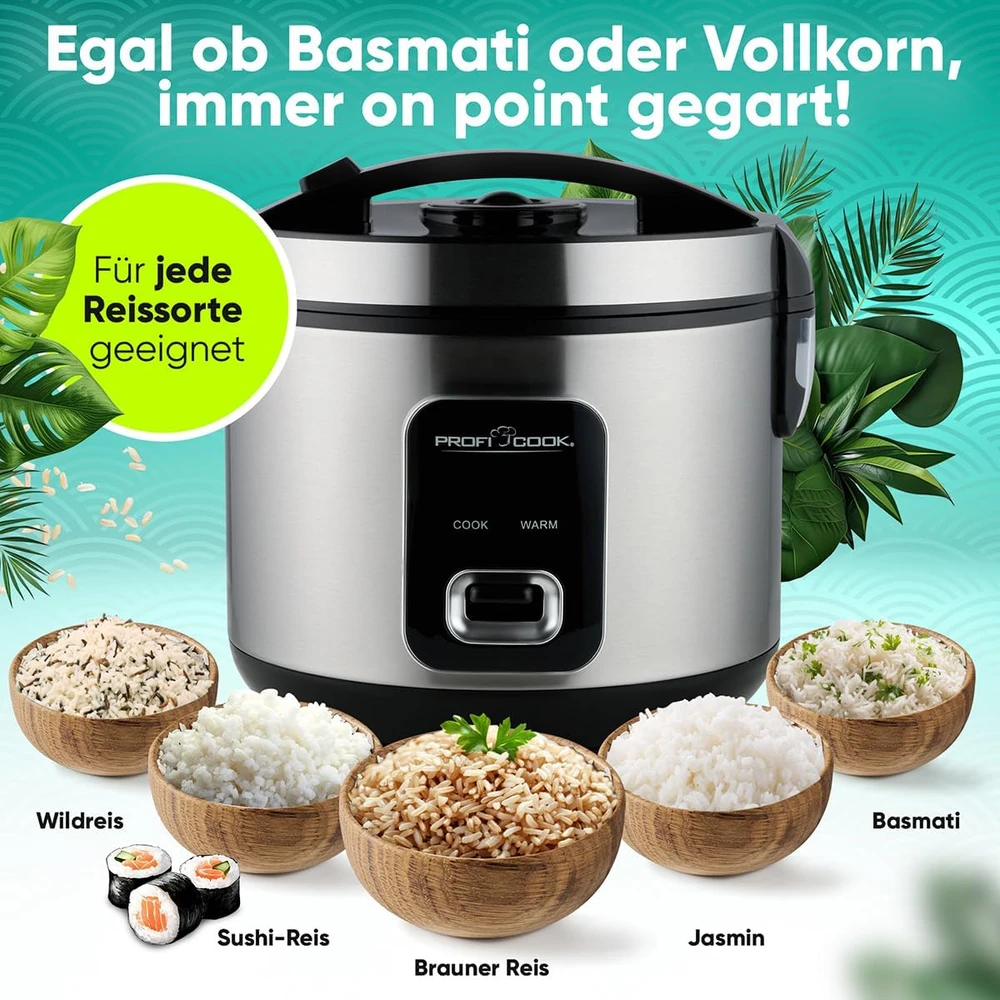 Profi Cook ProfiCook PC-RK 1285 rice cooker Juodas, Sidabrinis