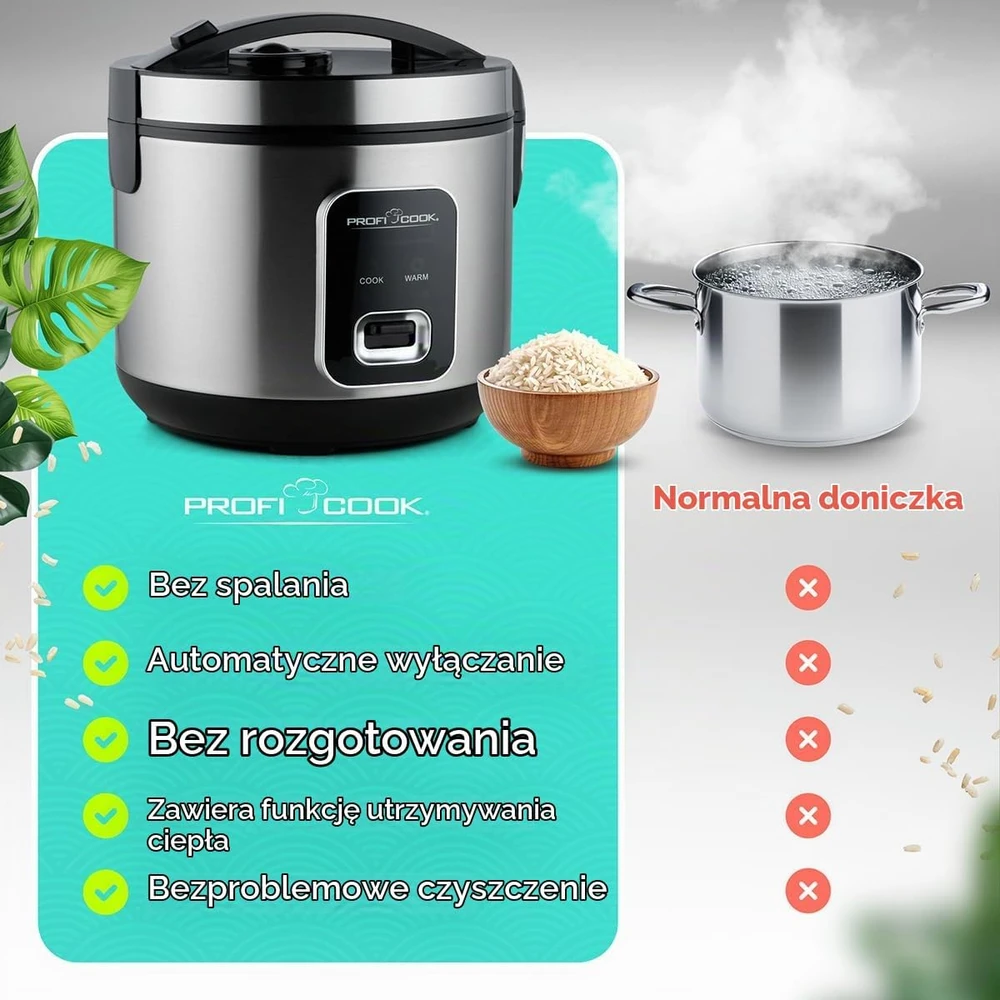 Profi Cook ProfiCook PC-RK 1285 rice cooker Juodas, Sidabrinis