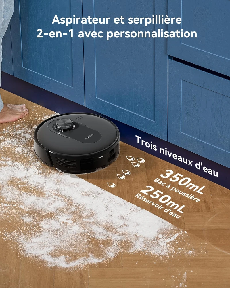 Proscenic robotas dulkių siurblys Q8 Max su savaiminio ištuštinimo stotele, 6 000 Pa, LiDAR